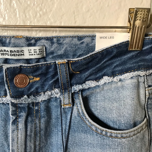 NWT Zara Wide Leg High Rise Denim - Picture 4 of 8